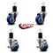 Service Caster 3'' Blue Poly Wheel Swivel 1-3/4'' Expanding Stem Caster Set 2 Brakes, 4PK SCC-EX20S314-PPUB-BLUE-2-TLB-2-134 - alternate 4